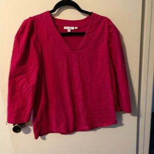 Chico's Fuchsia V-Neck Blouse